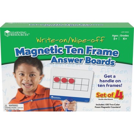 LEARNING RESOURCES Answer Boards, Magnetic, 100 Counters, 4 Boards/ST, Multi PK LRNLER6645